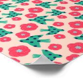 pattern_8_camelliaとbird_2マットポスター ポスター (角)