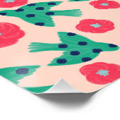 pattern_8_camelliaとbird_2光沢ポスター ポスター (コーナー)