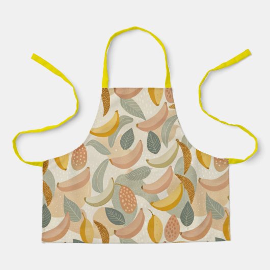 Pattern Abstract Boho Bananas エプロン (正面)