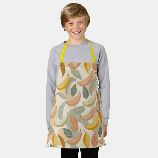 Pattern Abstract Boho Bananas エプロン (着用した状態)