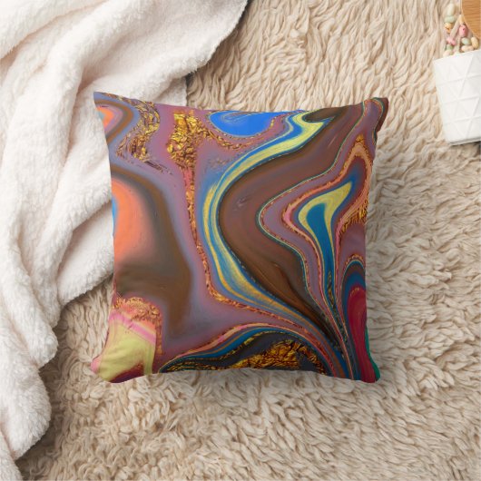 pattern abstract brown クッション (ブランケット)