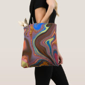 pattern abstract brown トートバッグ (クローズアップ)