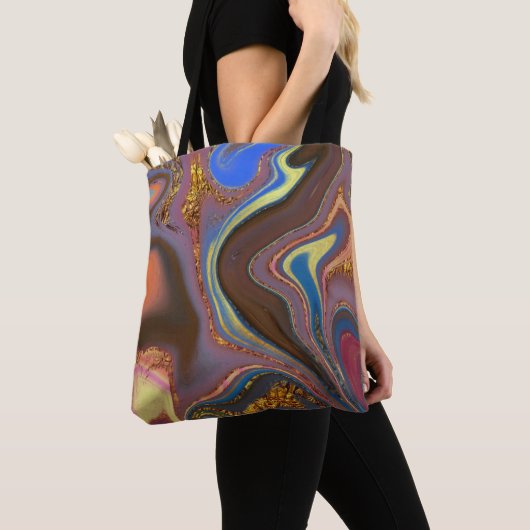 pattern abstract brown トートバッグ (クローズアップ)