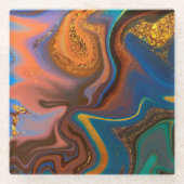 pattern abstract marbled ガラスコースター (正面)