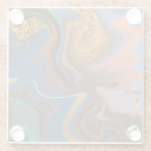 pattern abstract marbled ガラスコースター (裏面)