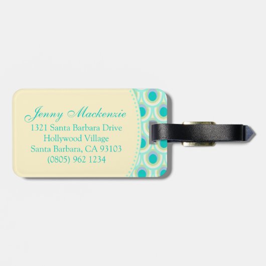 Pattern aqua mint green名のラゲッジタグ ラゲッジタグ (裏面横)