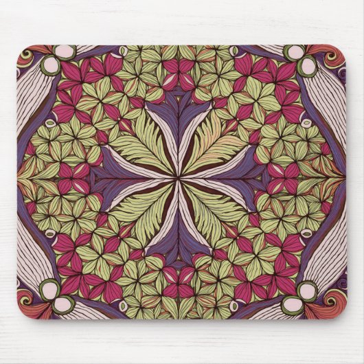 Pattern Batik Red Blue マウスパッド (正面)
