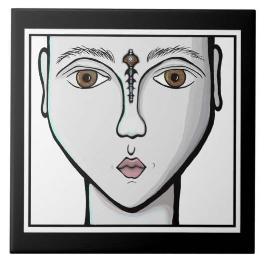 Pattern black and white タイル (正面)