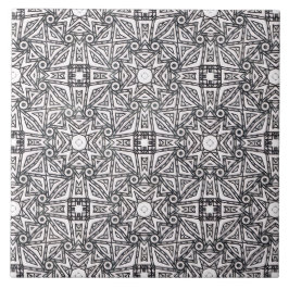 Pattern black and white タイル