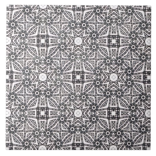 Pattern black and white タイル (正面)