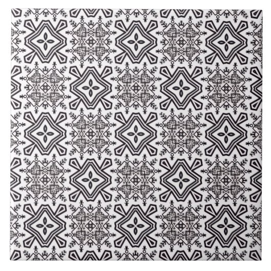 Pattern black and white タイル (正面)