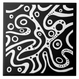 Pattern black and white タイル