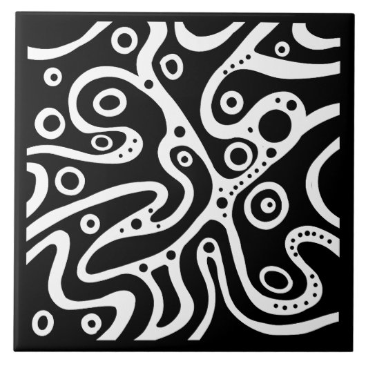 Pattern black and white タイル (正面)