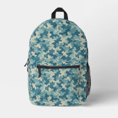 Pattern Blue Camouflage プリントバックパック (正面)