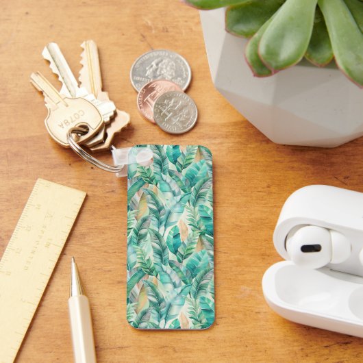 Pattern Boho Banana Leaves キーホルダー (デスク)