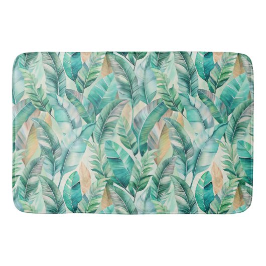 Pattern Boho Bananas Leaves バスマット (正面)
