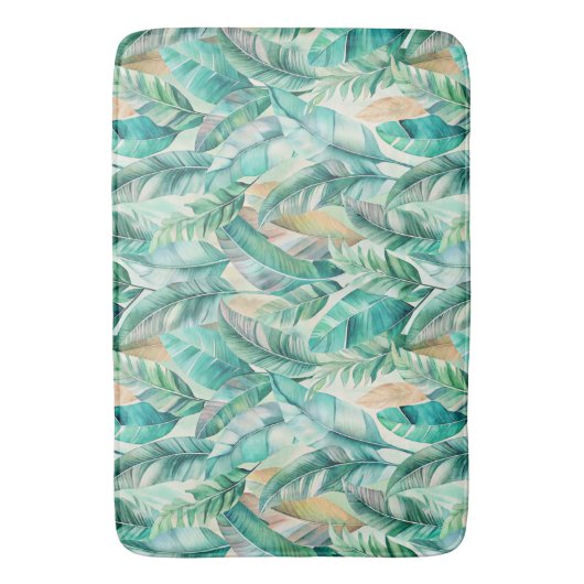 Pattern Boho Bananas Leaves バスマット (正面縦)