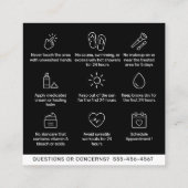 Pattern Brows AfterCare PMU Browの指示 スクエア名刺 (裏面)