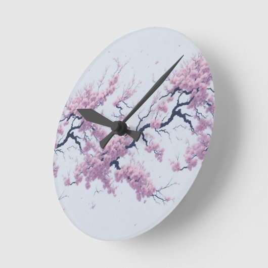 Pattern Cherry Blossoms ラウンド壁時計 (傾斜)