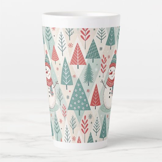 Pattern Christmas Scandinavian カフェラテマグ (正面)