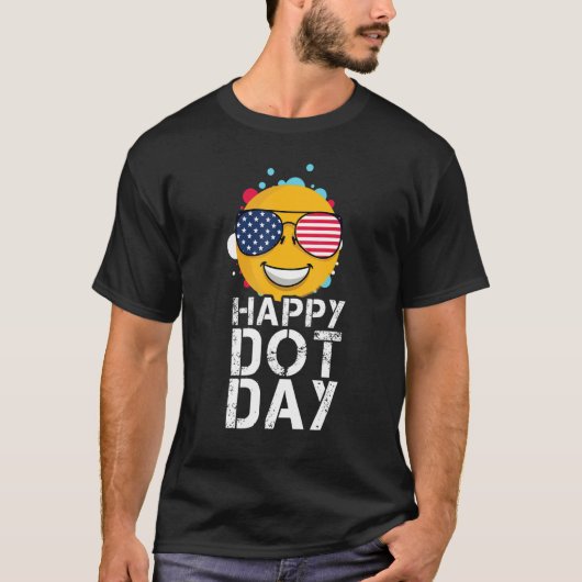 Pattern Colorful September Happy International Dot Tシャツ (正面)