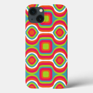 Pattern Colorfull幾何スタイリッシュヴィンテージかわいい iPhone 13ケース