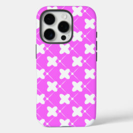 Pattern Design in Pink and White iPhone 16 Proケース