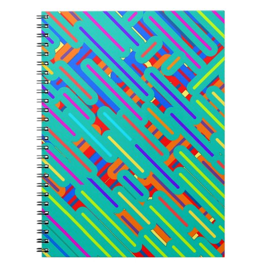 Pattern Dress Shirt – パターカラフルンストライプパターン ノートブック (正面)