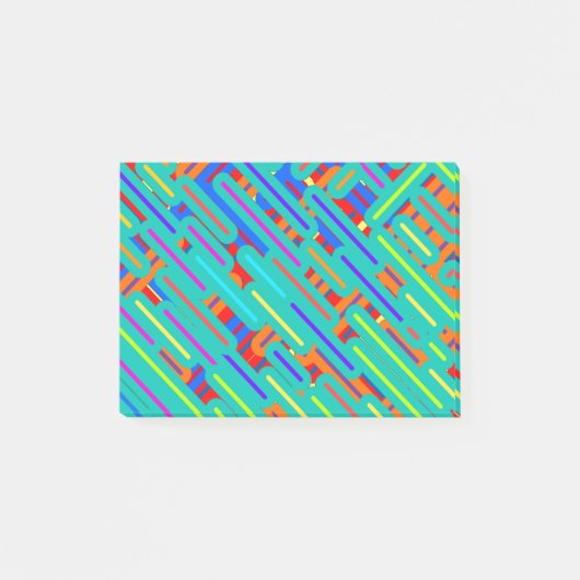 Pattern Dress Shirt – パターカラフルンストライプパターン ポストイット (正面)