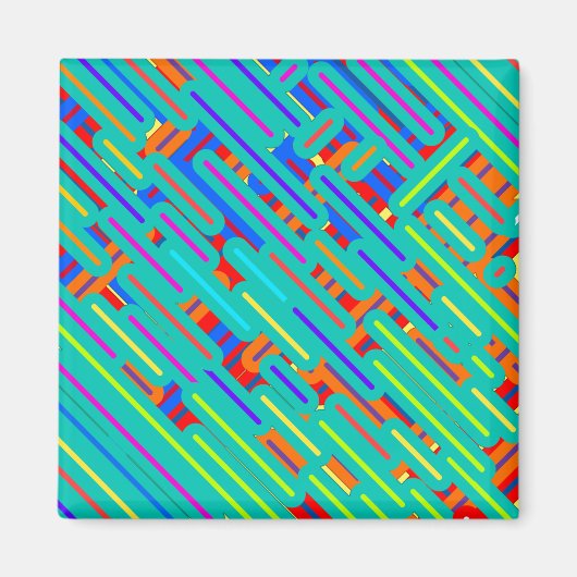 Pattern Dress Shirt – パターカラフルンストライプパターン マグネット (正面)