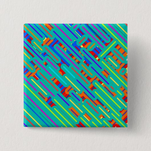 Pattern Dress Shirt – パターカラフルンストライプパターン 缶バッジ (正面)