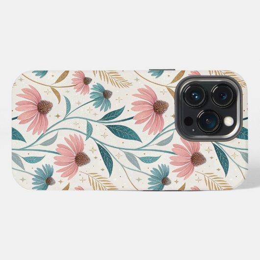 Pattern Echineceas Glitter iPhoneケース (裏面横)