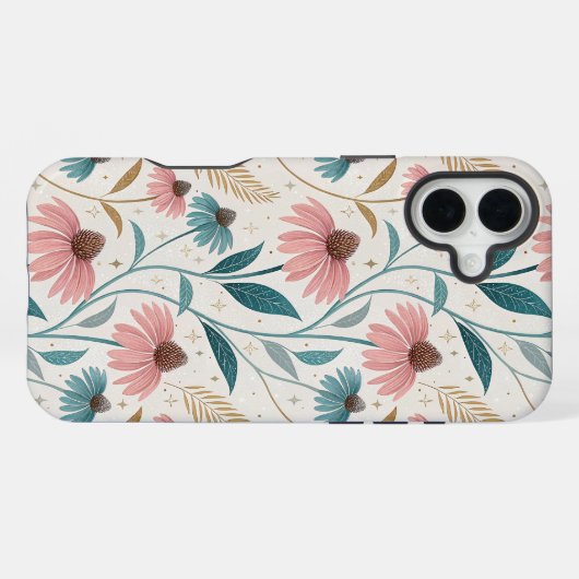 Pattern Echineceas Glitter iPhoneケース (裏面横)