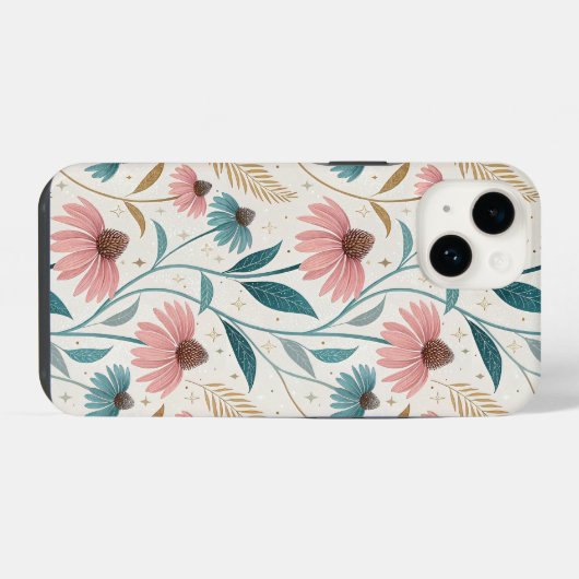 Pattern Echineceas Glitter iPhoneケース (裏面横)