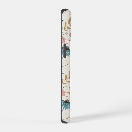 Pattern Echineceas Glitter iPhone 15ケース (右側面)