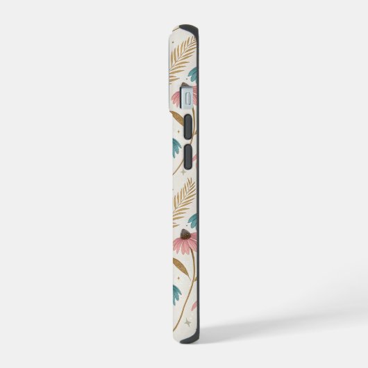 Pattern Echineceas Glitter iPhone 15ケース (左側面)