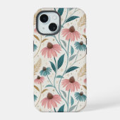 Pattern Echineceas Glitter iPhone 15ケース (裏面)