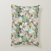 Pattern Elegant Magnolia Flowers アクセントクッション (裏面(縦))