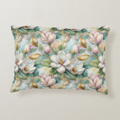 Pattern Elegant Magnolia Flowers アクセントクッション (裏面)