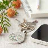 Pattern Elegant Magnolia Flowers キーホルダー (側面)