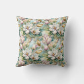 Pattern Elegant Magnolia Flowers クッション (裏面)