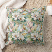 Pattern Elegant Magnolia Flowers クッション (ブランケット)