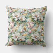 Pattern Elegant Magnolia Flowers クッション (正面)