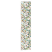 Pattern Elegant Magnolia Flowers ショートテーブルランナー (正面)