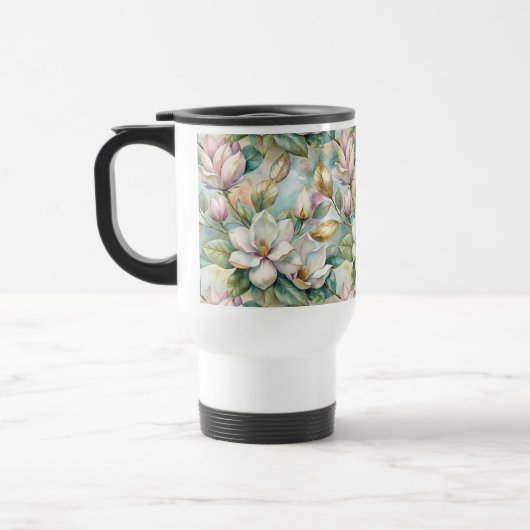 Pattern Elegant Magnolia Flowers トラベルマグ (左)