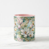 Pattern Elegant Magnolia Flowers マグカップ (中央)