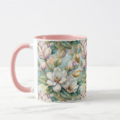 Pattern Elegant Magnolia Flowers マグカップ (左)