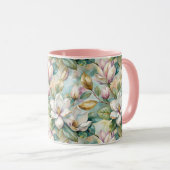 Pattern Elegant Magnolia Flowers マグカップ (正面右)