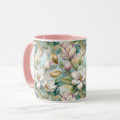 Pattern Elegant Magnolia Flowers マグカップ (正面左)