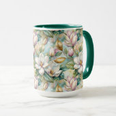 Pattern Elegant Magnolia Flowers マグカップ (正面右)